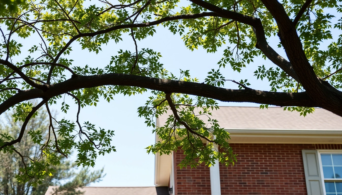 tree limb over house rome ga